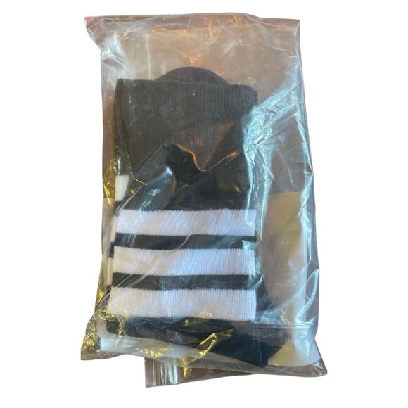 Black & White 3-Striped Over the Knee Sock-One Size - Picture 6 of 6